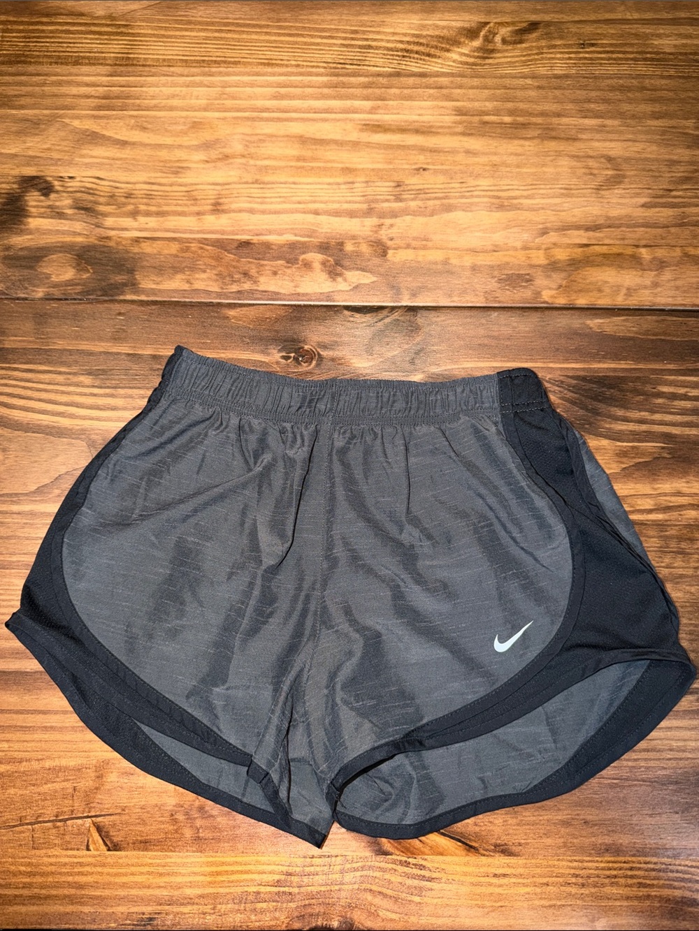 Nike Women's Black and Dark Gray Athletic Running Shorts